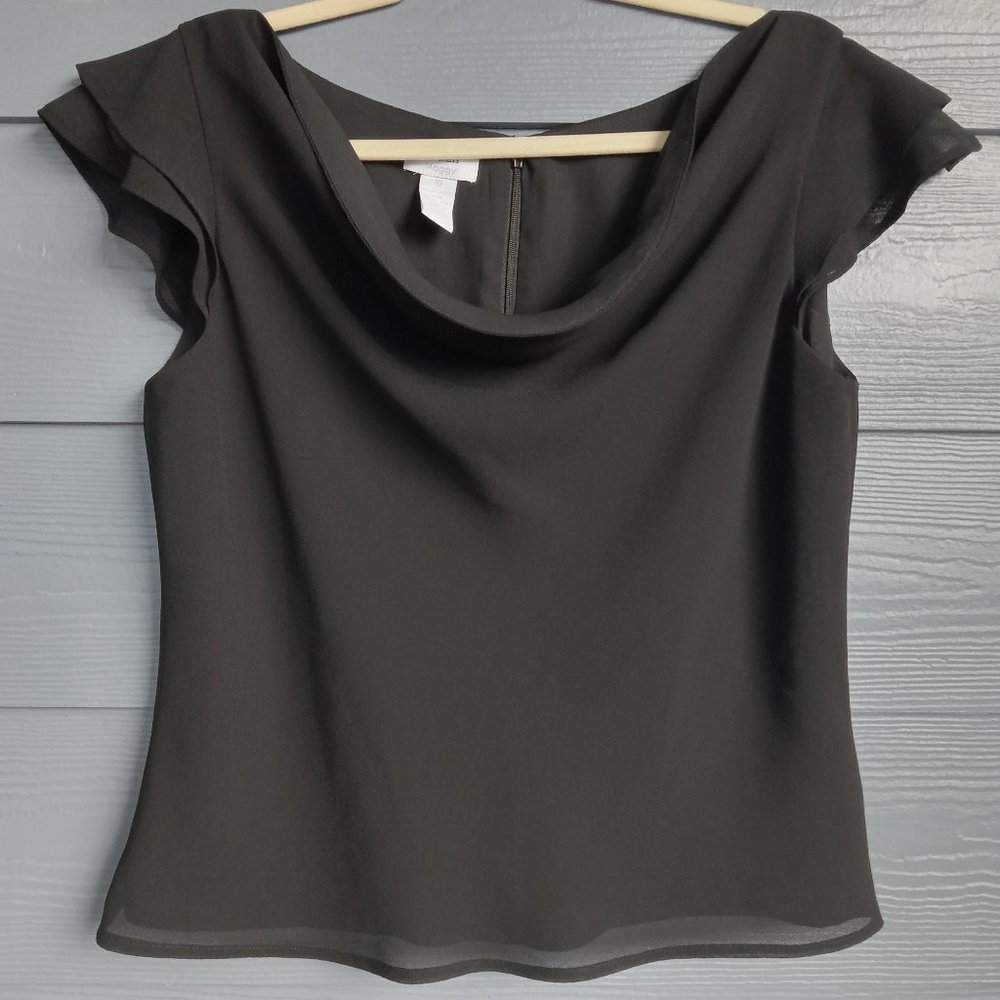 Address Maggy Black Flutter Sleeve women top